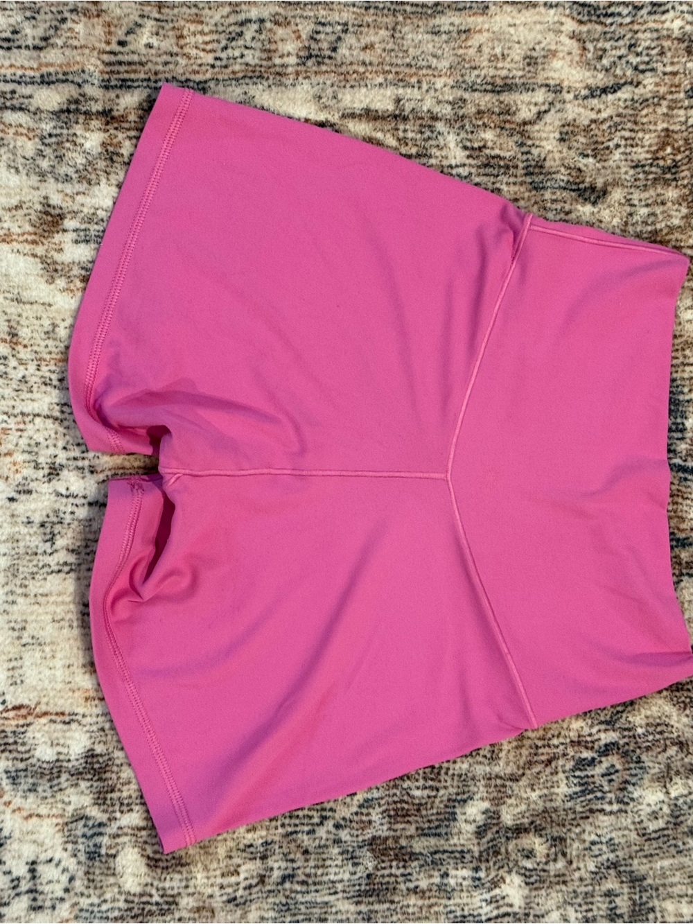 aerie Pink High-Waist Crossover Bike Shorts - Picture 3 of 4